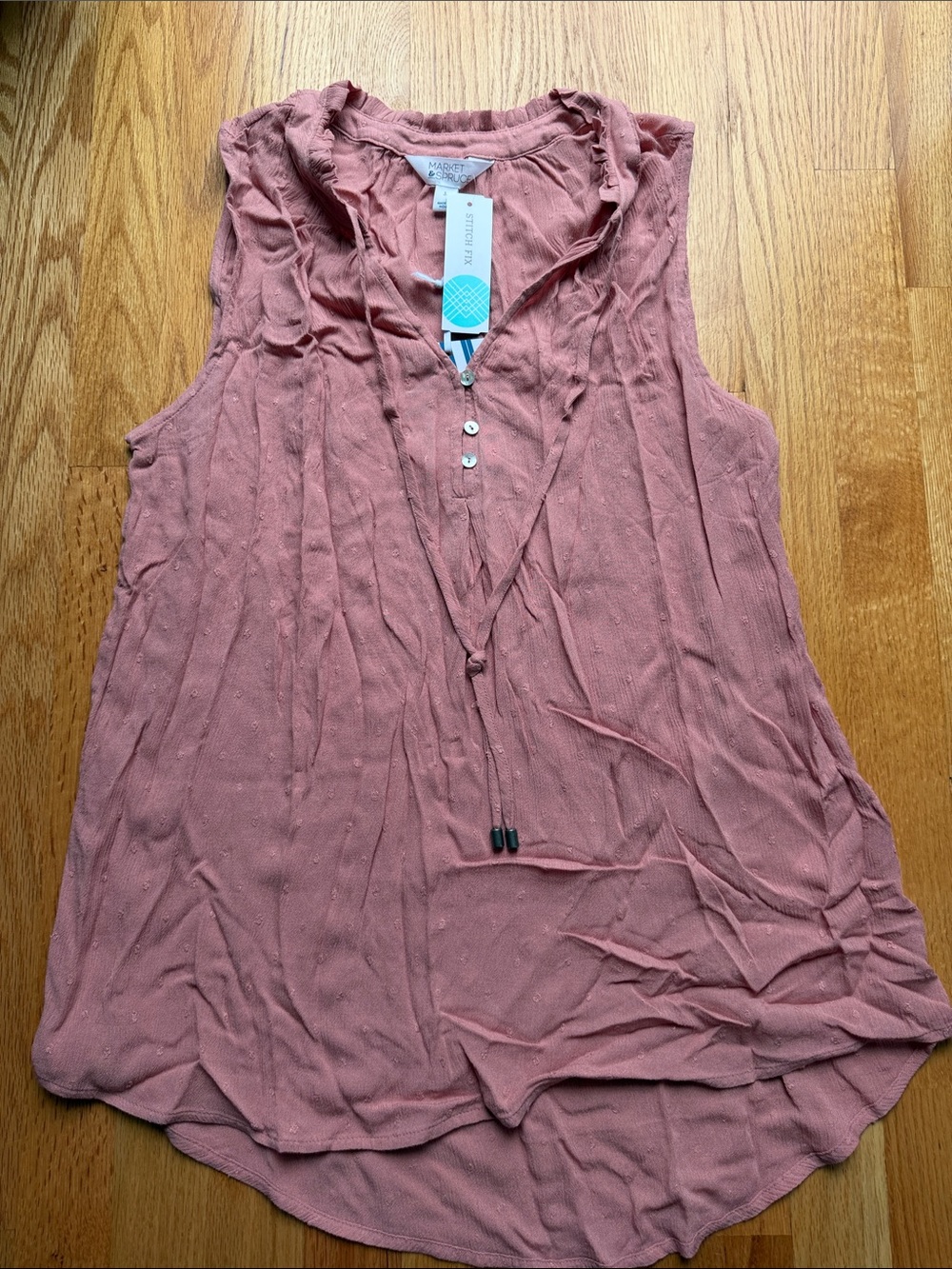 Market & Spruce Mauve Pink Sleeveless Textured V-Neck Camisole